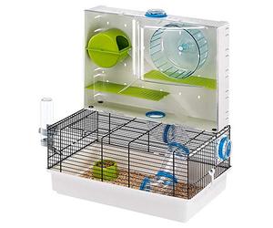 Ferplast Gabbia per criceti e topolini OLIMPIA Habitat con area gioco e accessori, 46 x 29,5 x h 54 cm Nero
