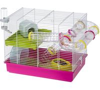 Ferplast Gabbia Roditori LAURA per Criceti, in Metallo, Accessori inclusi: Mangiatoia, Beverino, Casetta, Ruota, Ripiano, Set tubi. 46x29,5xh37,5cm