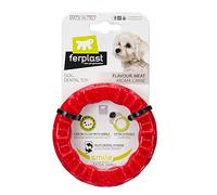 Ferplast Gioco Cane, Anello Dispenser Crocchette Cani, in Materiale Durevole da Masticare, Aroma Carne, per Igiene Dentale, SMILE Anello Fitness, Giochi per Cane Piccolo, Rosso