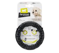 Ferplast Gioco Cane, Anello Dispenser Crocchette Cani, in Materiale Durevole da Masticare, Aroma Carne, per Igiene Dentale, SMILE Anello Fitness, Giochi per Cane Piccolo, Nero