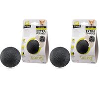 Ferplast Gioco Cane CHEWA BOING, Palla in Materiale Durevole, Atossico, Resistente ai Morsi, per Igiene Dentale, Rimbalza e Galleggia, Pallina per Cani di Taglia Media, Nero (Confezione da 2)