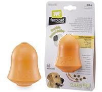 Ferplast Gioco Cane, Dispenser Crocchette Cani o Snack, in Gomma Naturale Durevole da Masticare, Aroma Pollo, Rimbalza, Lancio e Riporto, CRAZY BELL Giochi per Cane Grande, Arancio