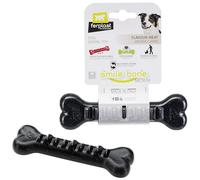 Ferplast Gioco Cane, Osso Dispenser Crocchette Cani, in Materiale Durevole da Masticare, Aroma Carne, per Igiene Dentale, SMILE Osso, Giochi per Cane Medio, Nero