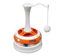 Ferplast Gioco Gatto Interattivo TORNADO, Giostra con Peluche e 2 Palline Incluse, Giocattolo Gatto Elettronico con Piedini Antiscivolo, Ø 24 x 34 cm