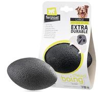 Ferplast Gioco per Cane in Materiale Durevole, Atossico, Resistente ai Morsi, per Igiene Dentale, Rimbalza e Galleggia, CHEWA BOING RUGBY Pallina, per Cani Grandi, Nero