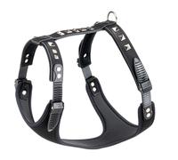 Ferplast Pettorina per Cani GIOTTO LUXOR MEDIUM, in Vera Pelle con Borchie Argentate