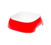 Ferplast Glam Ciotola per Gatti Ciotola per Cibo e Acqua per Gatti in plastica Antiscivolo, Facile da Pulire, 0,4 litri, Rosso