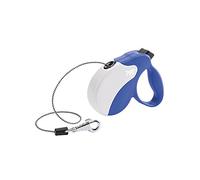 Ferplast Guinzaglio per Cani Allungabile AMIGO MINI, Guinzaglio per Cani Taglia Piccola fino a 12 Kg. Cordino max 3 m. Unico Pulsante per Blocco e Rilascio, Blu, Cover Bianca