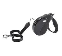 Ferplast Guinzaglio per Cani Allungabile AMIGO SMALL, Guinzaglio per Cani Taglia Piccola fino a 15 Kg. Cordino max 5 m. Unico Pulsante per Blocco e Rilascio, Nero, Cover Nera