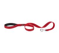 Ferplast Guinzaglio per Cani Daytona Deluxe, Guinzaglio per Cani Taglia Grande in Nylon, 120 cm. Riflettente con Impugnatura Imbottita, Moschettone in Metallo e Porta Sacchetti Igenici. Rosso-Nero