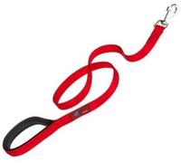Ferplast Daytona G Guinzaglio per Cani Extraresistente - Morbida Impugnatura Imbottita - Pratico Porta Sacchetti Igienici - Antiabrasione - Design Italiano - 120 x 1,5 cm, Rosso