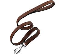 Ferplast Guinzaglio per Cani Guinzaglio per cani VIP G20/150, Robusto cuoio di toro, 20 mm x L 150 cm Marrone