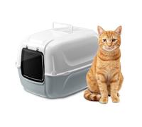Ferplast Lettiera Gatto XXL Grande, con Paletta Inclusa, 2 Filtri Antiodore Carbonio Attivo Inclusi, Maniglia Trasporto, Grigio, L 67 × W 49 × H 47 cm