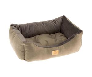 Ferplast Lettino Cani Cuccia CHESTER 80, con Cuscino Double-face, Tweed e Velluto, Lavabile, Marrone