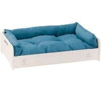Ferplast Lettino Hall in Legno con Cuscino per Cani e Gatti Misura S 67x43xh17cm