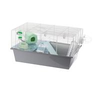 Ferplast MILOS LARGE Hamster Cage - Spacious Multi-Level Habitat with Tunnel System, Exercise Wheel, Fully Equipped, Easy Clean, 58x38x30.5 cm