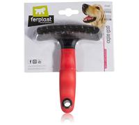 Ferplast Pettine per Cani a Rastrello Doppia Fila per Sottomanto Pelo Medio-lungo, Denti Cromati Arrotondati, Manico in Gomma Antiscivolo
