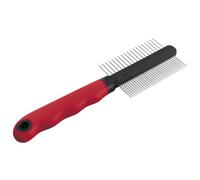 Ferplast Pettine per Cani e Gatti 2 in 1 Pelo Medio e Lungo, Denti Cromati Arrotondati, Manico Antiscivolo