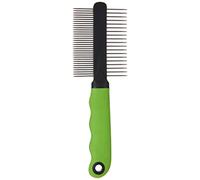 Ferplast Pettine per Cani e Gatti 2 in 1 Pelo Medio e Lungo, Denti Cromati Arrotondati, Manico Antiscivolo