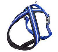 Ferplast Pettorina Cane DAYTONA CROSS, Pettorina Cane Taglia Grande in Nylon, Imbottita, Riflettente e Regolabile. Con Fibbia Magnetica. Blu