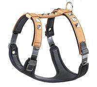 Ferplast Pettorina vera pelle naturale cani cane imbottita borchie GIOTTO LUXOR BEIGE P