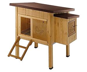 Ferplast Pollaio Casetta per polli Galline ovaiole Hen House 10 da Esterno, in Legno FSC, per Circa 4 Galline, Accessori Inclusi