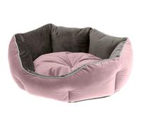 Ferplast Divanetto per Cani e Gatti Queen 50 con Cuscino, Cuccia Imbottita per Animali, Double-Face, Soffice Velluto, Lavabile, 50 x 40 x h 18 cm, Grigio