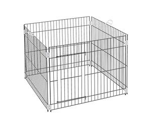 Ferplast Recinto Cuccioli Box per Cani Dog Training Recinzione da Interno Rete Pieghevole, Piedini Antiscivolo, Robusto Metallo Verniciato Nero, Maniglie ergonomiche, 80 x 80 x h 62 cm