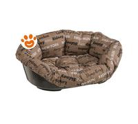 Ferplast Cuscino per Cuccia Cane e Gatto SOFA' 4, in Cotone, Materassino Cuscino Imbottito per Lettino per Cani Gatti da Interno, Ricambio per Cesta in Plastica Cani Gatti, 64 x 48 x h 25 cm, Marrone