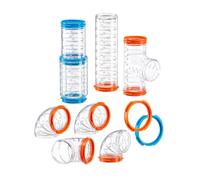 Ferplast Set Tubi Criceto, Tunnel Criceto Curve e Raccordi Inclusi, Giochi per Criceti, Totale 9 pezzi,
