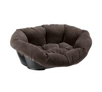 Ferplast Cuccia Cane Interno, Lettino Divano per Cani, Cesta in Plastica Antiscivolo con imbottitura Lavabile, 73 x 55 x h 27 cm, Grigio