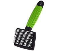 Ferplast Spazzola Cardatore per Gatti - Pelo Corto, Medio e Lungo - Setole Morbide, Testine Arrotondate - Impugnatura Ergonomica Morbida Antoscivolo - Misura S, Verde