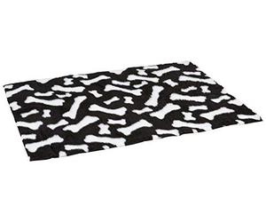 Ferplast Tappetino per cani e gatti PLAZA GUMMY MEDIUM, Materassino per animali o cuccioli, Isolante, Resistente, Lavabile, Antiscivolo, Soffice pelliccia ecologica, 100 x 75 cm Nero