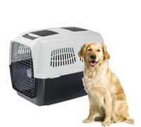 Ferplast Trasportino CLIPPER PLUS, Gabbia da Viaggio per Cani Omologata Iata, Trasportino per Cani di Grandi Dimensioni max 45 Kg, Trasportino per Animali Domestici, con Doppio Scomparto per Accessori