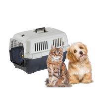 Ferplast Trasportino Gatto CLIPPER 2, IATA, Trasportino Cane Taglia Piccola e Gatti max 8 Kg, Trasportino Rigido, Viaggio Animali Auto Aereo Treno, 57 x 37 x h 36 cm, Porta in Acciaio, Chiusura Sicura