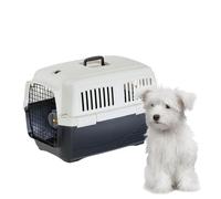 Ferplast Trasportino Gatto CLIPPER 3, IATA, Trasportino Cane Taglia Piccola max 15 Kg, Trasportino Rigido, Viaggio Animali Auto Aereo Treno, 64 x 43 x h 43 cm, Porta in Acciaio, Chiusura Sicura