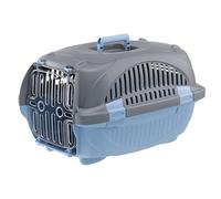 Ferplast Trasportino Gatto RIDER, Trasportino Cane Taglia Piccola, Cani e Gatti fino a 7 Kg, Porta Trasparente Antiurto, Fessure di aerazione, Trasportino Rigido, 34 x 50,7 x h 30 cm, Azzurro