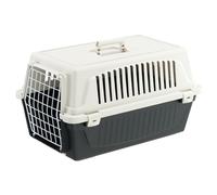 Ferplast Trasportino Rigido per Cani Piccola Taglia e Gatti Atlas 20 El, Box per Trasporto di Animali, Plastica Robusta, Porta in Acciaio Plasticato, Griglie per L'Aerazione, 37 X 58 X H 32 cm Nero