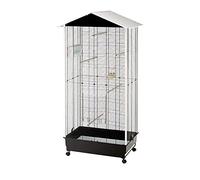 Ferplast Voliera da Esterno per Uccelli NOTA, Gabbia per Canarini Cocorite , Ruote e Accessori inclusi, 76,5 x 57 x h 161,5 cm