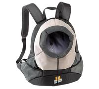 Ferplast Zaino per Cani KANGOO, Trasportino Gatto, Zaino per Gatti, Ampia Apertura, Cinghia di sicurezza, Cinghe Regolabili, Max 8 Kg, 41,5 x 20 x 43H cm, Grigio