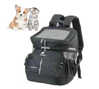 Ferplast Zaino per Cani VOYAGER BACKPACK, Trasportino Gatto, Trasportino Cani, Ampia Apertura, Cinghie Regolabili, Cinghia di Sicurezza, con Cuscino, Max 10 kg, 29x21x36H, Nero