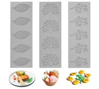 FerraDrend 3 pezzi Foglie Della Muffa del Silicone, Muffa Decorativa del Dolce del Fondente,Stampo in Silicone Foglie per Cioccolato, Gomme,Decorazione del Dolce,Dessert