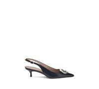 Ferragamo Black Calf Leather Bos Taurus Pumps - EU38/US8
