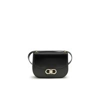 Ferragamo Black Calf Leather Bos Taurus Shoulder Bag