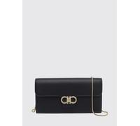 FERRAGAMO Borsa Wallet on Chain Gancini in pelle di vitello con tracolla amovibile OS Nero
