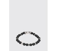 FERRAGAMO Bracciale con perle in pietra e chiusura a gancio con logo Gancini OS Nero