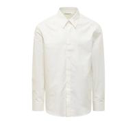 Ferragamo - Camicia in Cotone con Monogramma - - Shirts - Uomo - Bianco - M