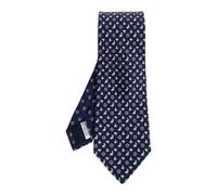 Ferragamo - Cravatta in Seta con Stampa Charms - - Accessories - Uomo - Blu - ONE SIZE