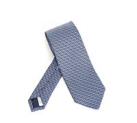 Ferragamo - Cravatta in Seta con Stampa Gancini Circle - - Accessories - Uomo - Blu - ONE SIZE