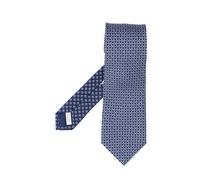 Ferragamo - Cravatta in Seta con Stampa Gancini Quadrati - - Accessories - Uomo - Blu - ONE SIZE
